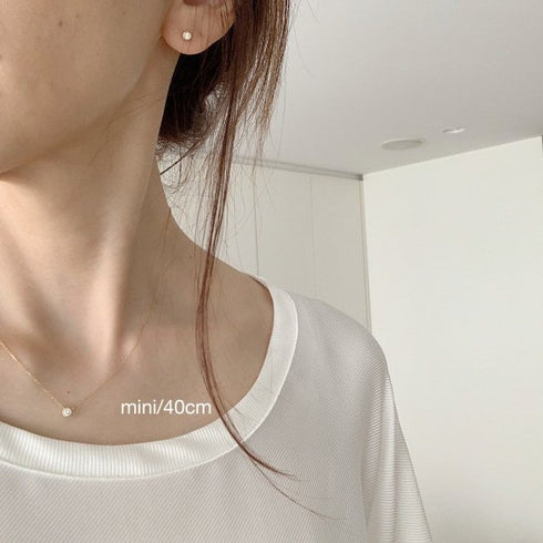 K18YG mini teacup diamond † necklace